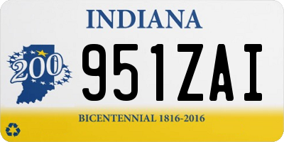 IN license plate 951ZAI