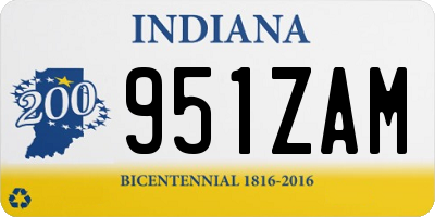 IN license plate 951ZAM