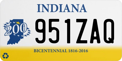 IN license plate 951ZAQ
