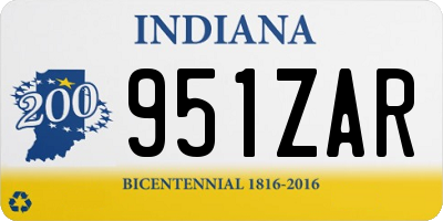 IN license plate 951ZAR