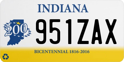 IN license plate 951ZAX