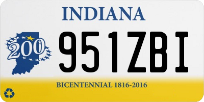 IN license plate 951ZBI