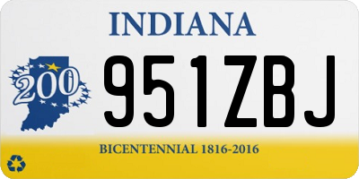 IN license plate 951ZBJ