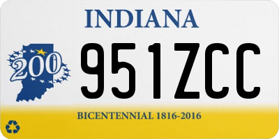 IN license plate 951ZCC