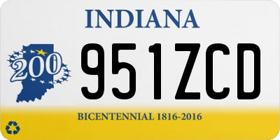 IN license plate 951ZCD