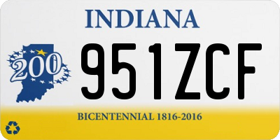 IN license plate 951ZCF