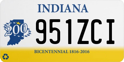 IN license plate 951ZCI