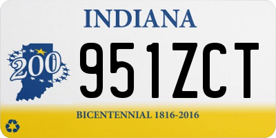 IN license plate 951ZCT