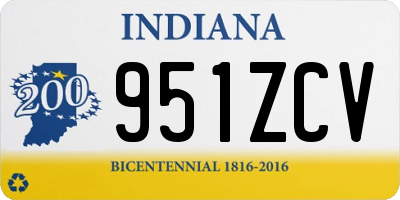 IN license plate 951ZCV