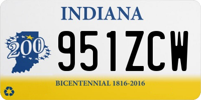 IN license plate 951ZCW