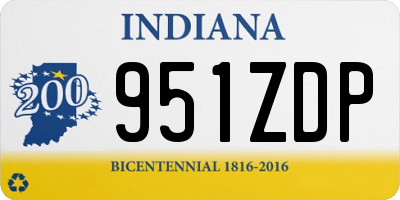 IN license plate 951ZDP