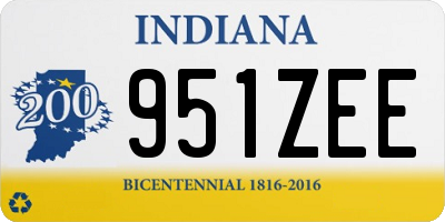 IN license plate 951ZEE