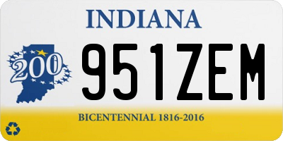 IN license plate 951ZEM