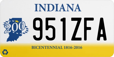 IN license plate 951ZFA