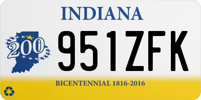 IN license plate 951ZFK