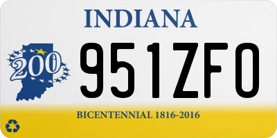 IN license plate 951ZFO