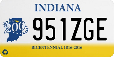 IN license plate 951ZGE