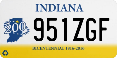 IN license plate 951ZGF