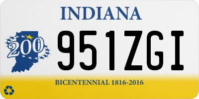 IN license plate 951ZGI