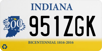 IN license plate 951ZGK