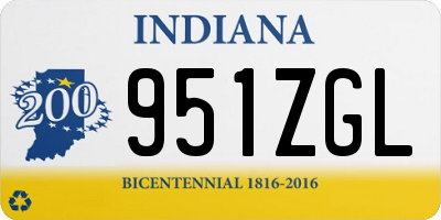 IN license plate 951ZGL