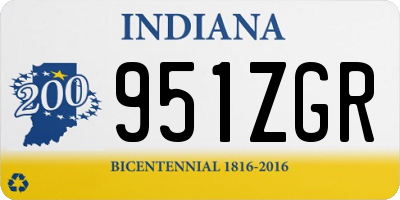 IN license plate 951ZGR