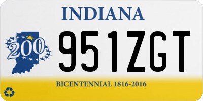 IN license plate 951ZGT