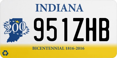 IN license plate 951ZHB