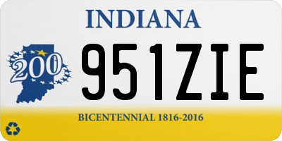 IN license plate 951ZIE