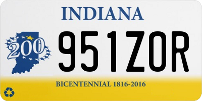 IN license plate 951ZOR