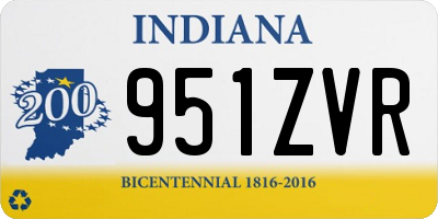 IN license plate 951ZVR