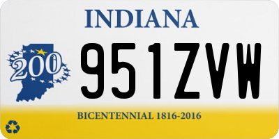 IN license plate 951ZVW