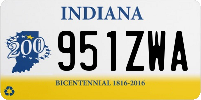 IN license plate 951ZWA