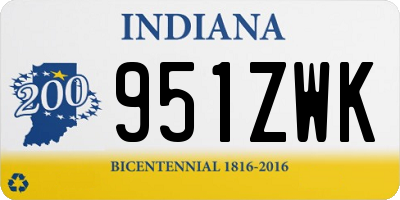 IN license plate 951ZWK