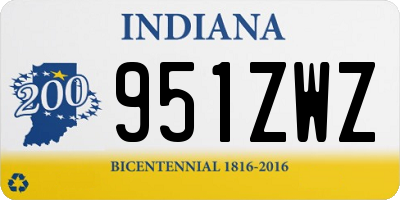 IN license plate 951ZWZ
