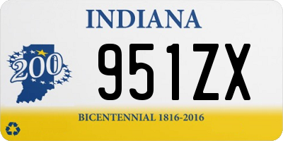 IN license plate 951ZX