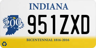 IN license plate 951ZXD