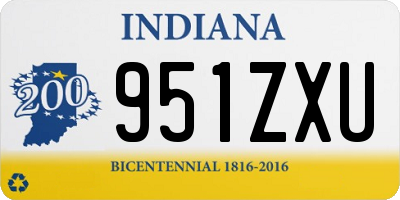 IN license plate 951ZXU