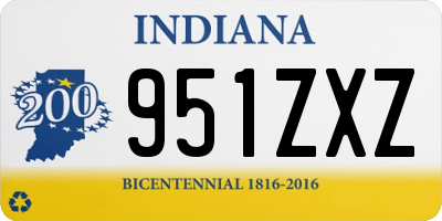 IN license plate 951ZXZ
