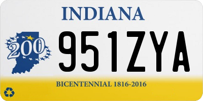 IN license plate 951ZYA