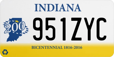 IN license plate 951ZYC
