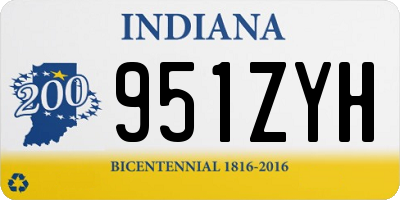 IN license plate 951ZYH