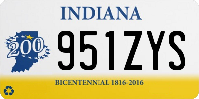 IN license plate 951ZYS