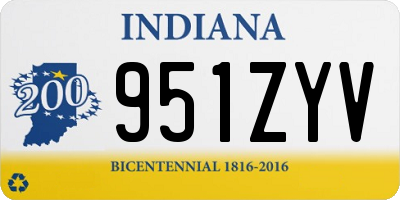 IN license plate 951ZYV