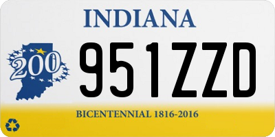 IN license plate 951ZZD