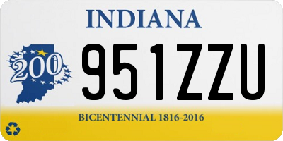 IN license plate 951ZZU