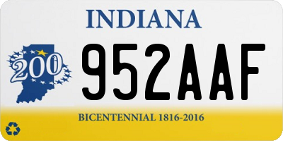 IN license plate 952AAF