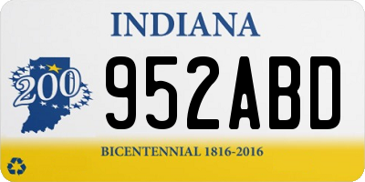 IN license plate 952ABD