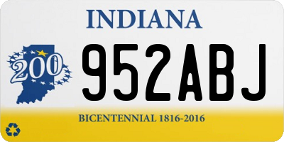IN license plate 952ABJ