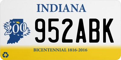 IN license plate 952ABK